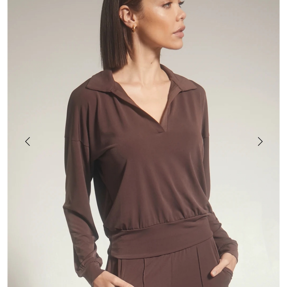 Nwt-Lanston Polo Pullover espresso size large